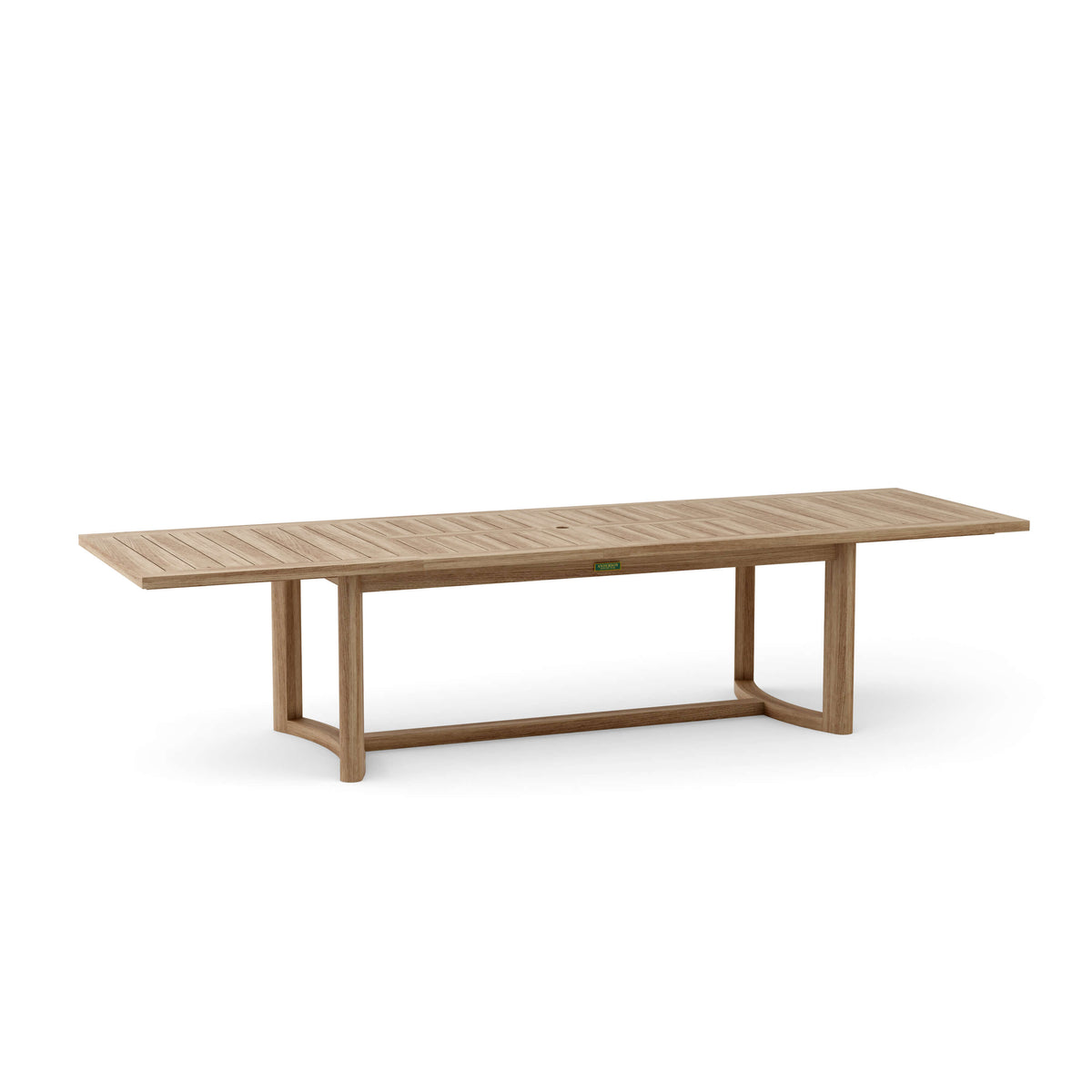 Wooden outdoor table on a white background