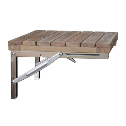 Anderson Teak Wall Mount Folding Shower Chair - wall-mounted teak chair angle view