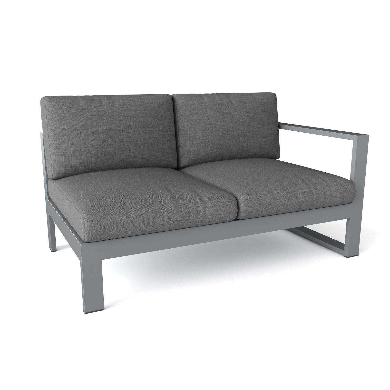 Anderson Teak Lucca Deep Seating Right Loveseat Grey - right-arm loveseat with grey cushions