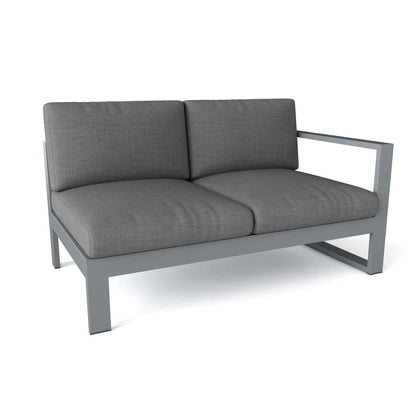 Anderson Teak Lucca Deep Seating Right Loveseat Grey - right-arm loveseat with grey cushions