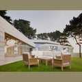 Luxe 7-Piece Modular Teak Deep Seating Set - Armchairs, Sectional Sofa & Coffee Table with Sunbrella Cushions