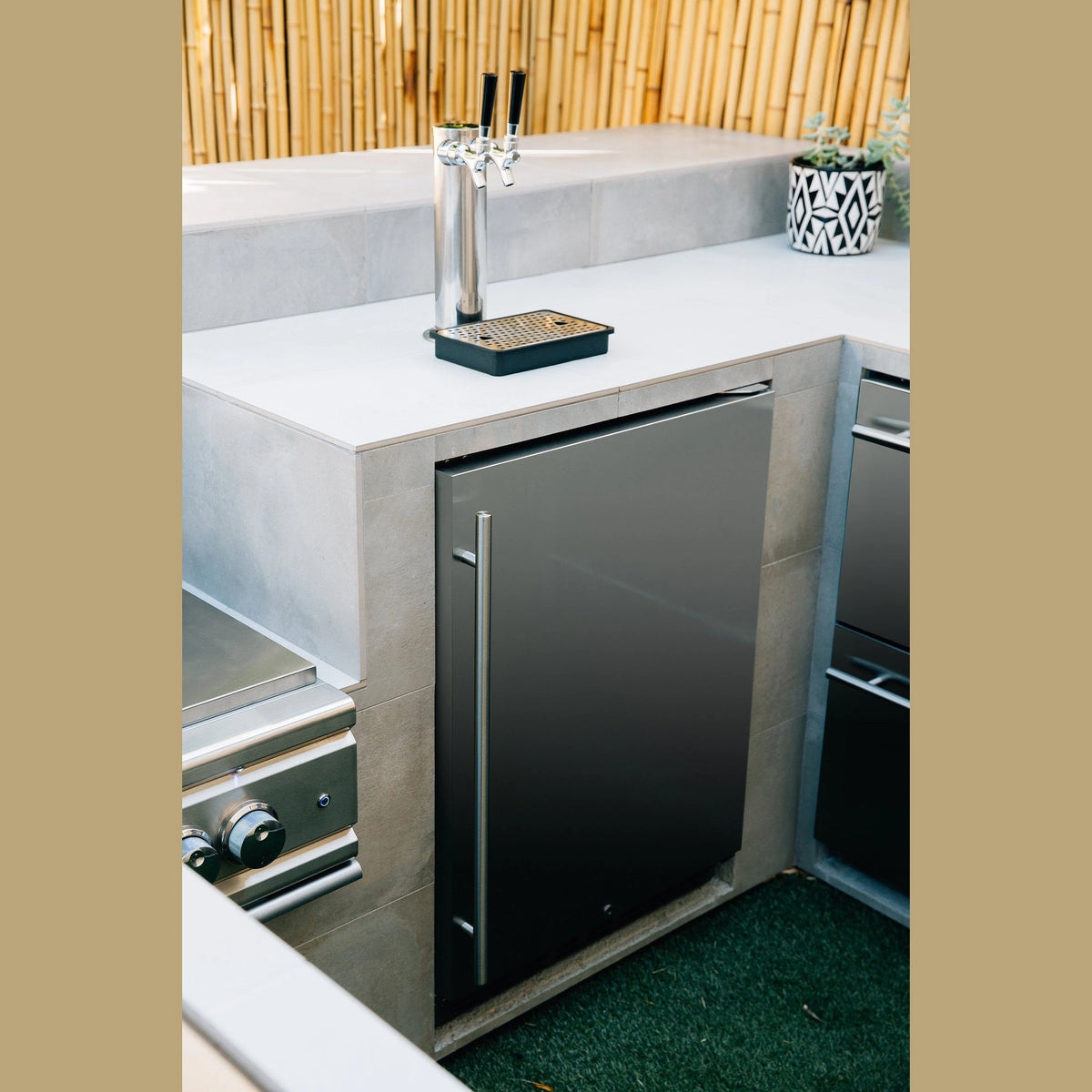 Summerset 15x15 inch Stainless Steel Drop In Sink and Hot and Cold Faucet SSNK-15D - BetterPatio.com