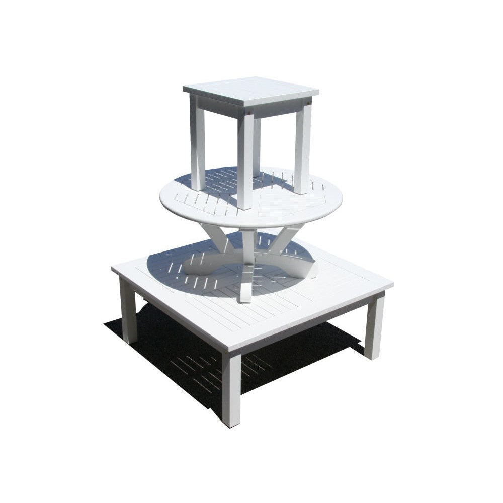 Douglas Nance Classic White 18” Square Side Table DN5218W - BetterPatio.com