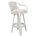 Key West Indoor Swivel Rattan & Wicker 30 inch Barstool in Whitewash Finish 102-6101-WW-B