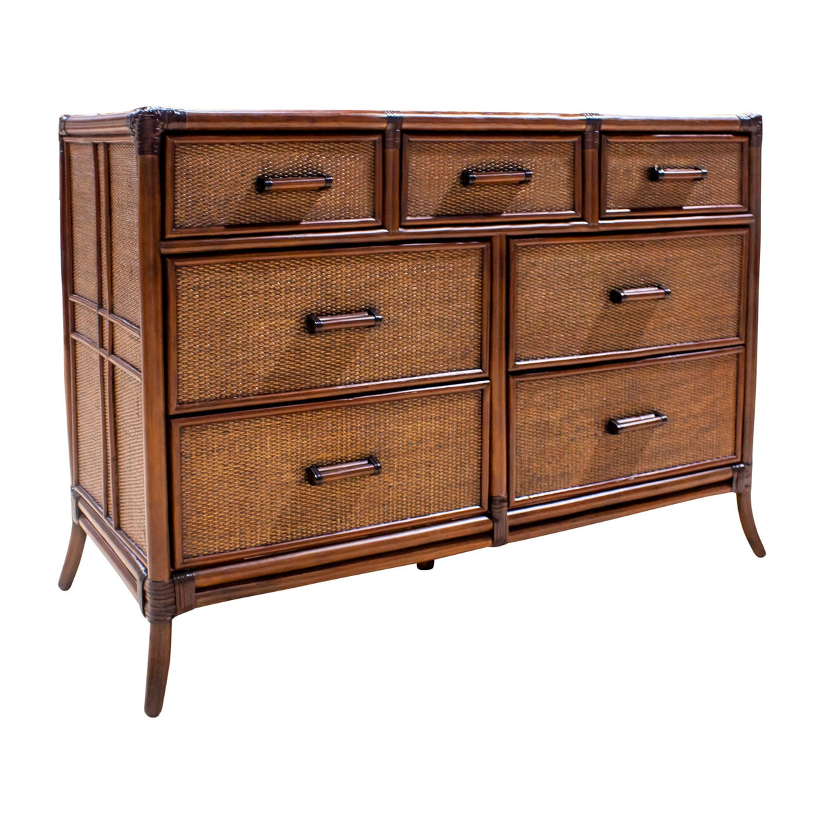Palm Cove Triple Dresser with Glass | Hospitality Rattan Home