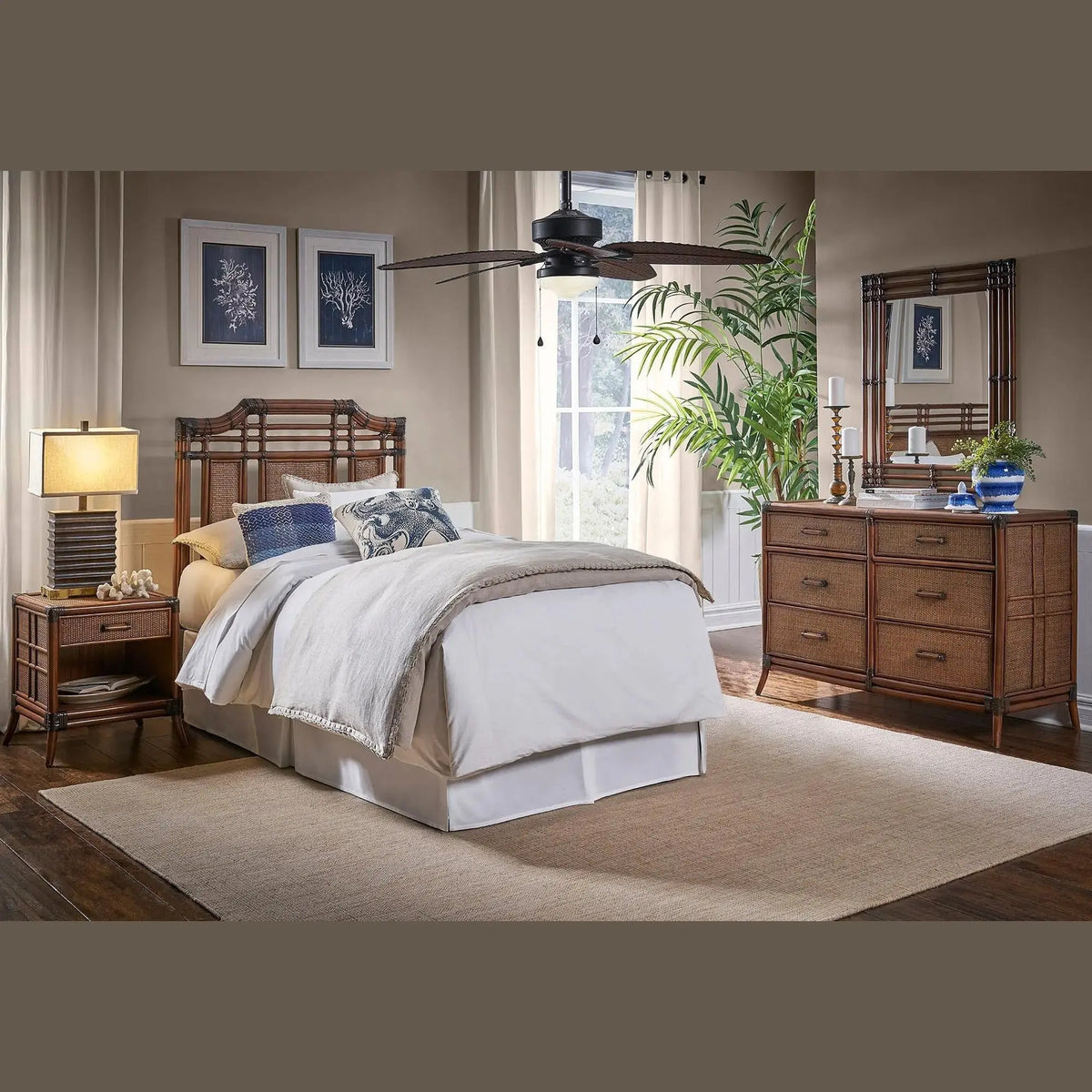 Palm Cove 4-Piece Twin Bedroom Set | Hospitality Rattan Home