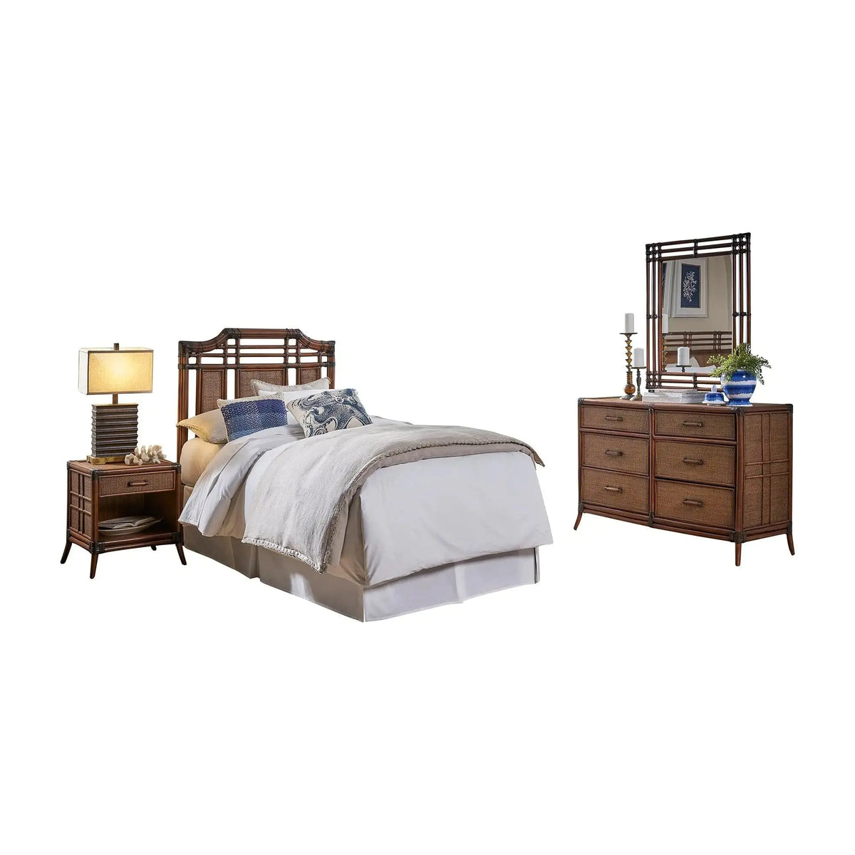 Palm Cove 4-Piece Twin Bedroom Set | Hospitality Rattan Home
