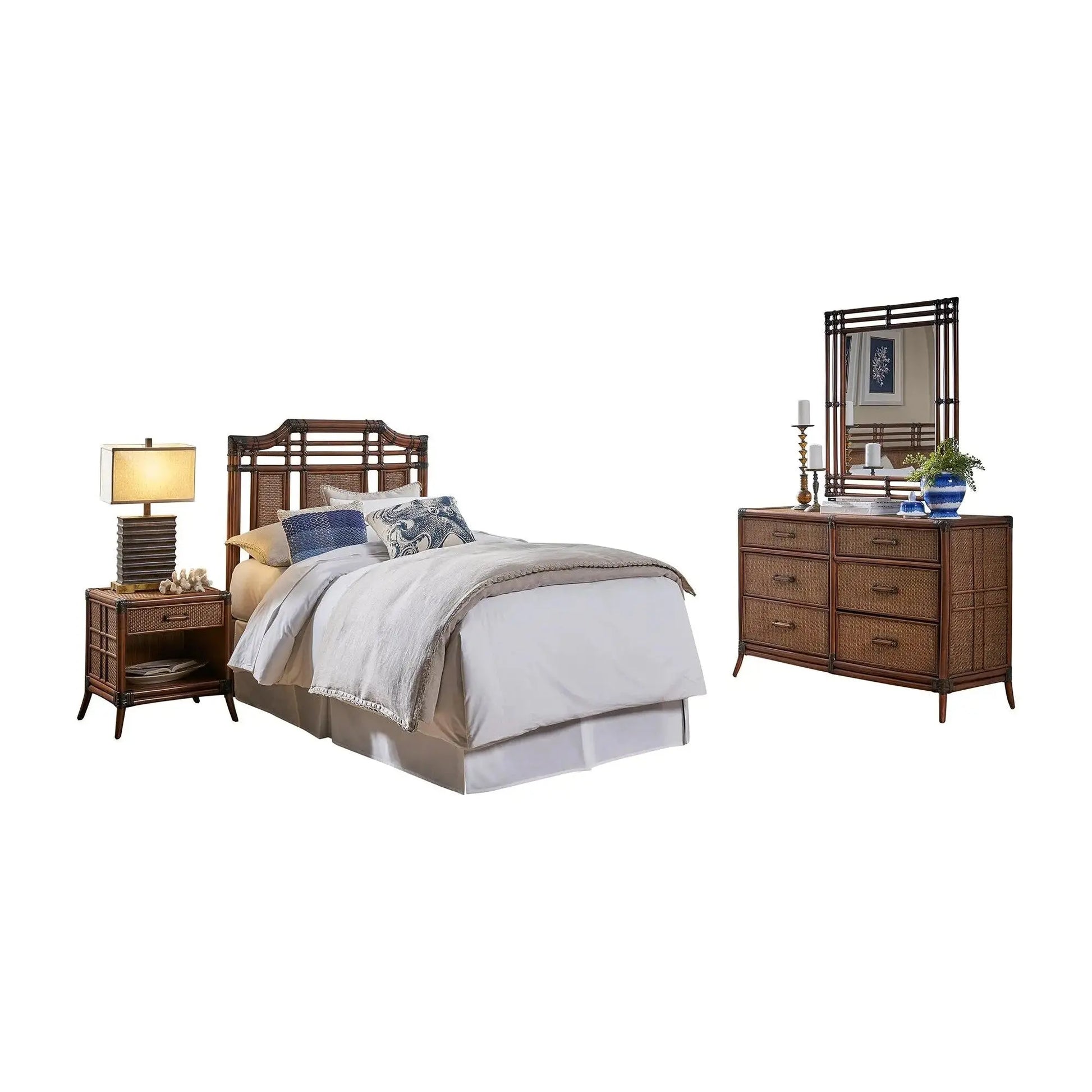 Palm Cove 4-Piece Twin Bedroom Set | Hospitality Rattan Home