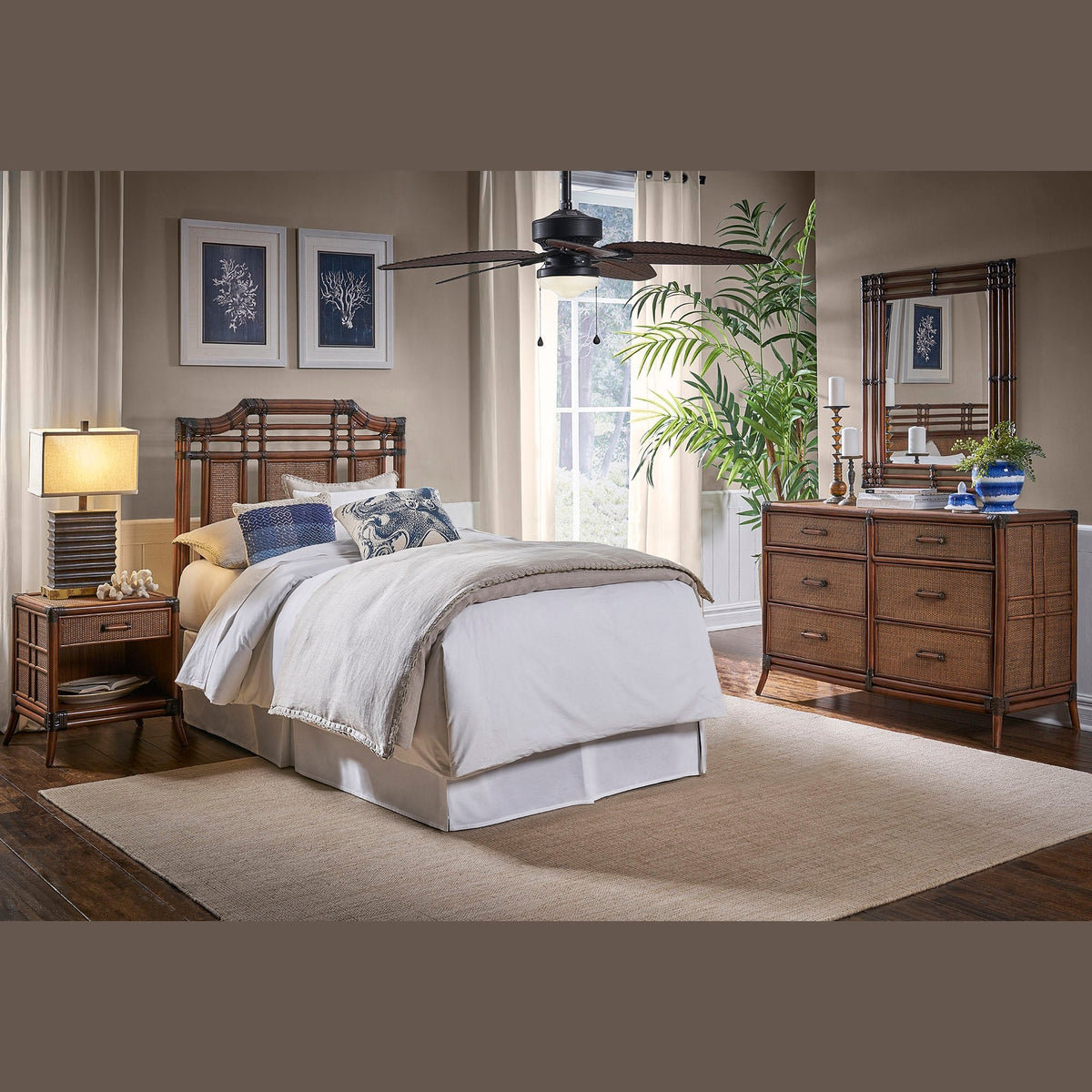 Palm Cove 4 PC Twin Bedroom Set 1102-5643-ATQ-4BT-GL - BetterPatio.com