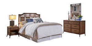 Palm Cove 4-Piece Queen Bedroom Set with Triple Dresser | Hospitality Rattan Home