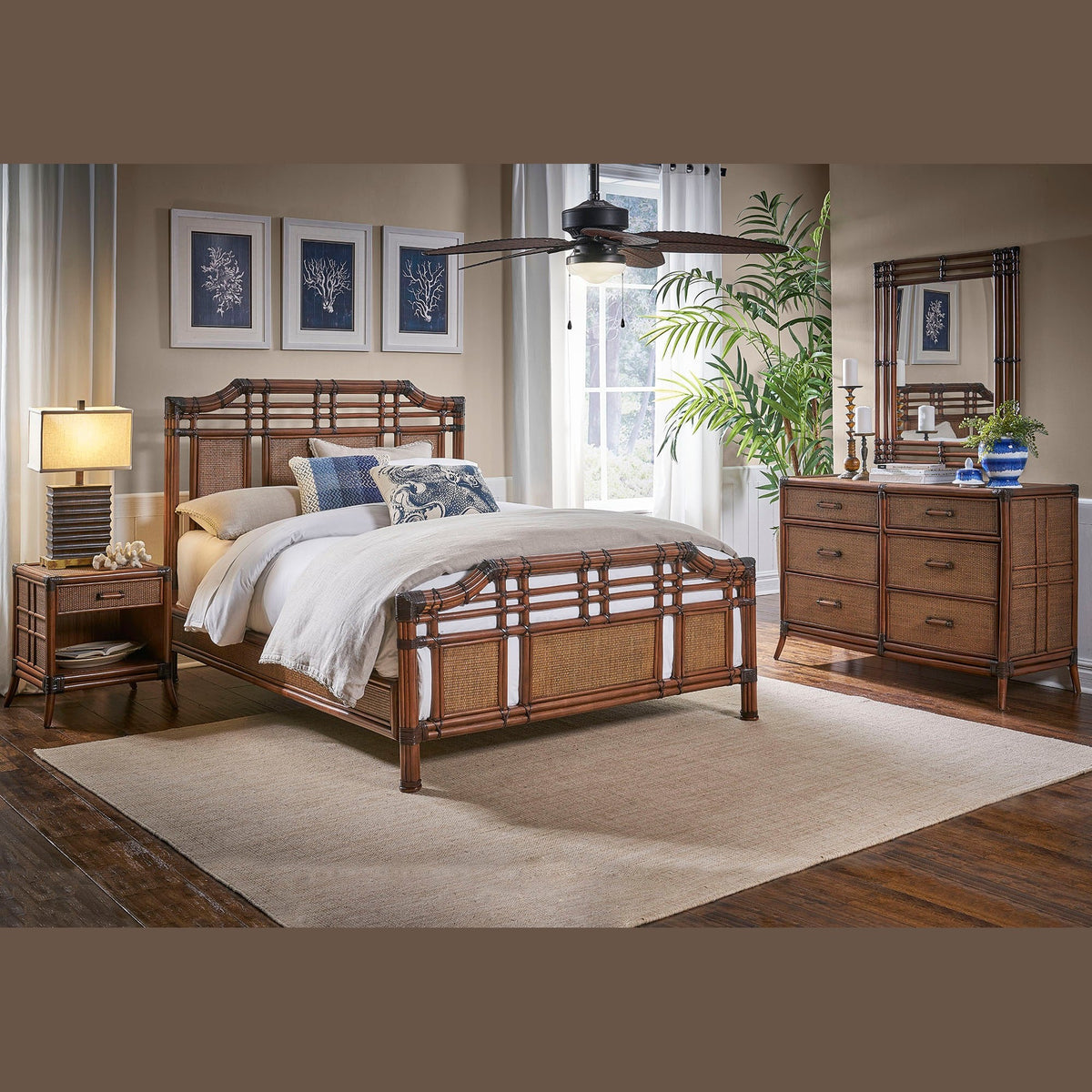 Palm Cove 6-Piece Complete Queen Bedroom Set | Hospitality Rattan Home
