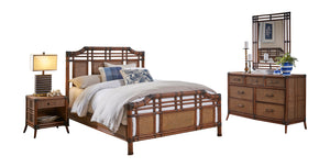 Palm Cove 6-Piece Complete Queen Bedroom Set with Triple Dresser | Hospitality Rattan Home