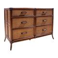 Palm Cove 6-Drawer Dresser with Glass