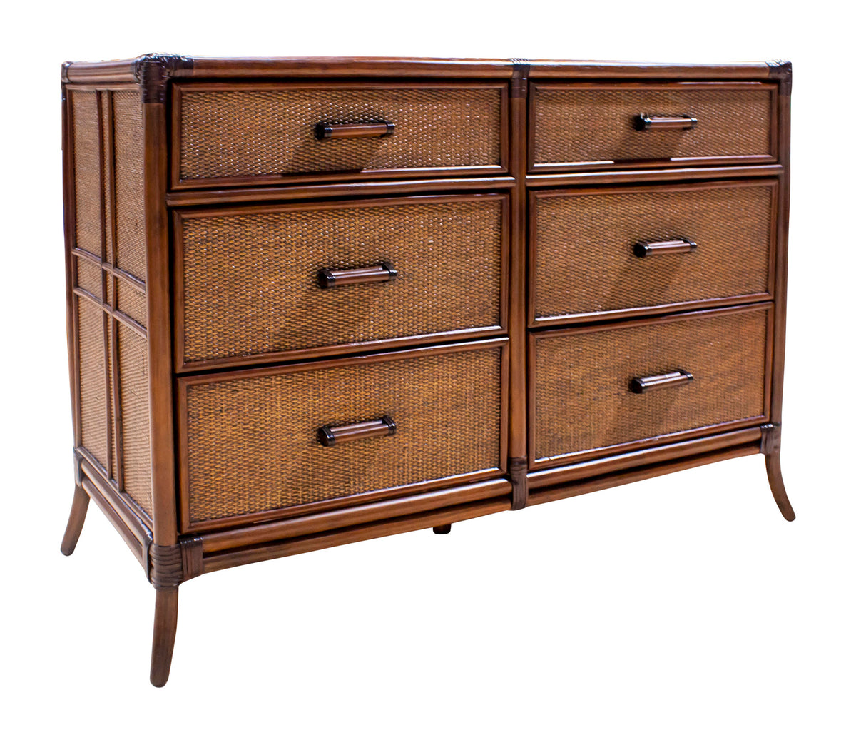 Palm Cove 6-Drawer Dresser with Glass | Hospitality Rattan Home