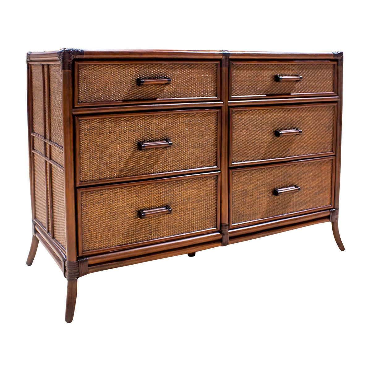 Palm Cove 6-Drawer Dresser with Glass | Hospitality Rattan Home