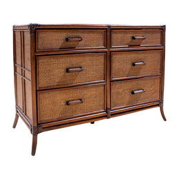 Palm Cove 6-Drawer Dresser with Glass
