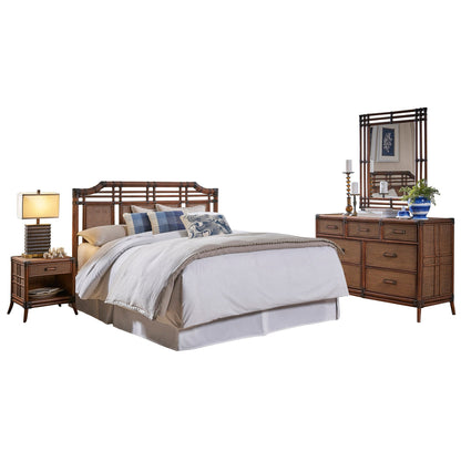Palm Cove 4-Piece King Bedroom Set with Triple Dresser | Hospitality Rattan Home