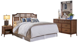 Palm Cove 4-Piece King Bedroom Set with Triple Dresser | Hospitality Rattan Home