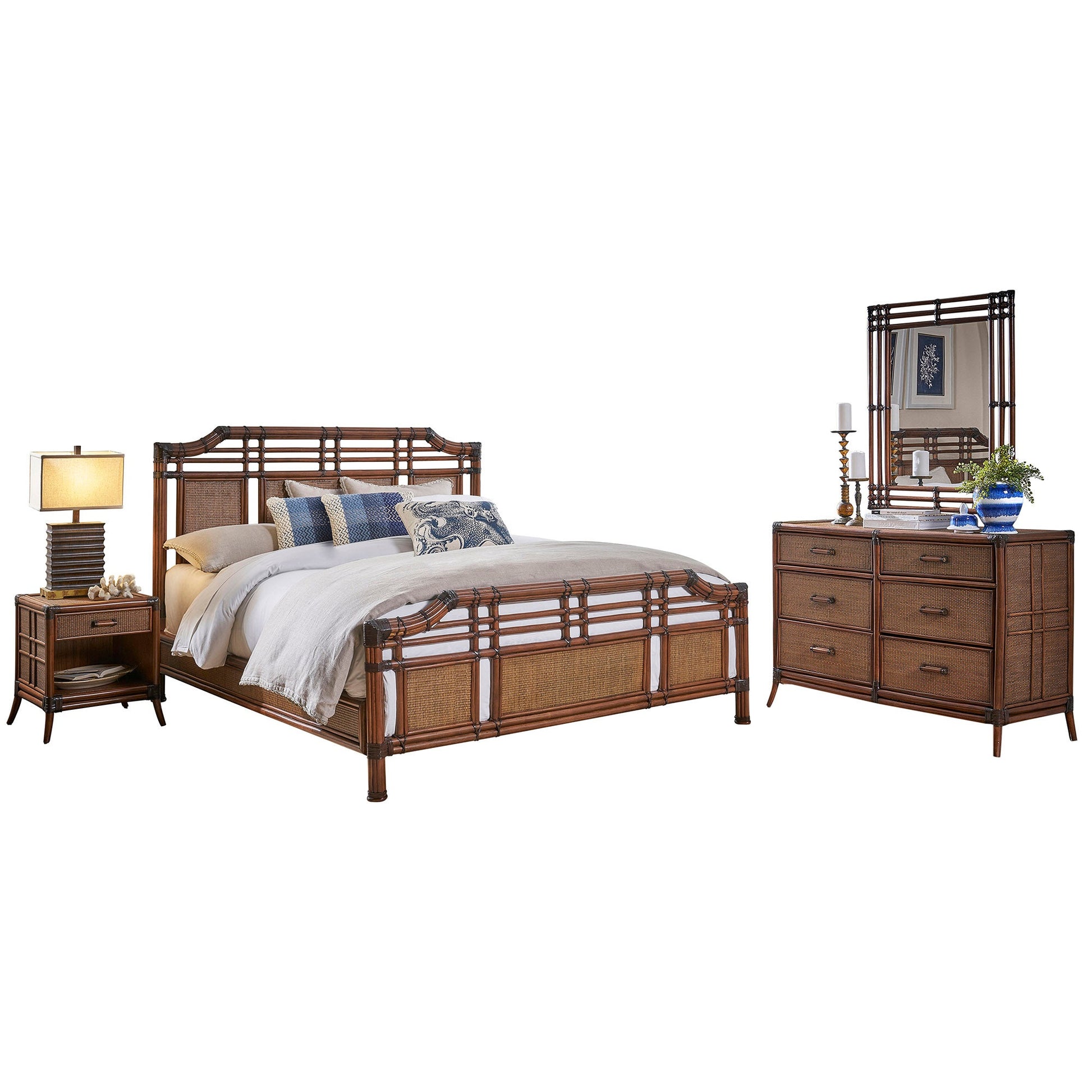 Palm Cove 6-Piece Complete King Bedroom Set | Hospitality Rattan Home