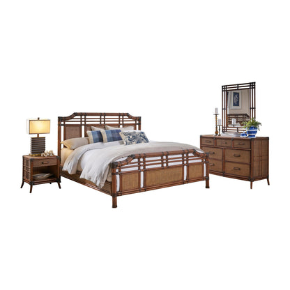 Palm Cove 6-Piece Complete King Bedroom Set with Triple Dresser | Hospitality Rattan Home