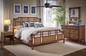 Palm Cove 6-Piece Complete King Bedroom Set with Triple Dresser | Hospitality Rattan Home