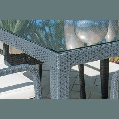 Panama Jack Onyx Square Table w/glass PJO-1901-BLK-SQ-GLASS - BetterPatio.com
