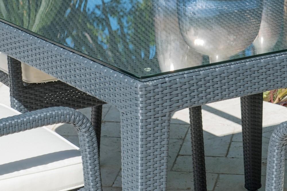 Panama Jack Onyx Square Table w/glass PJO-1901-BLK-SQ-GLASS - BetterPatio.com