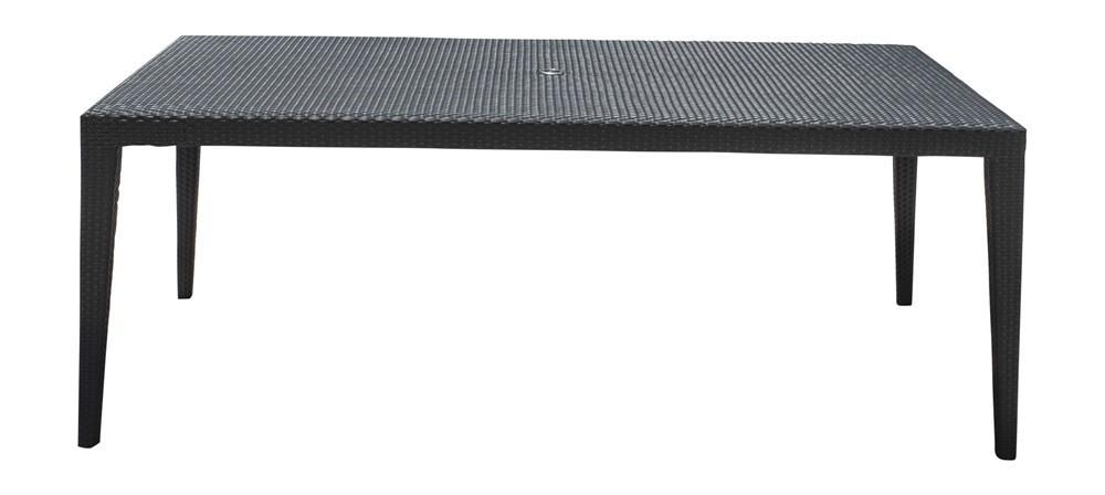 Panama Jack Onyx Rectangular Table w/glass PJO-1901-BLK-RT-GLASS - BetterPatio.com