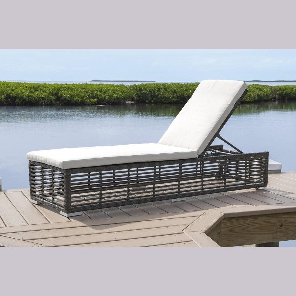 Panama Jack Graphite Chaise Lounge W/Wheels and cushion PJO-1601-GRY-CL-CUSH - BetterPatio.com