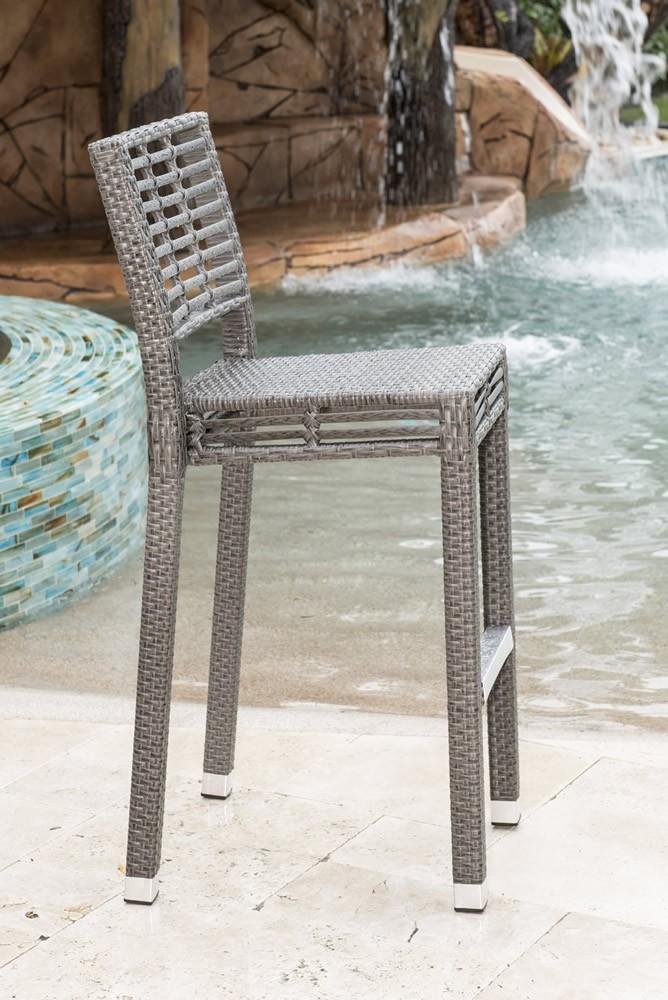 Panama Jack Graphite Stackable Barstool w/cushion PJO-1601-GRY-BS-CUSH - BetterPatio.com