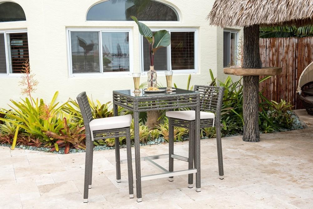 Panama Jack Graphite Stackable Barstool w/cushion PJO-1601-GRY-BS-CUSH - BetterPatio.com