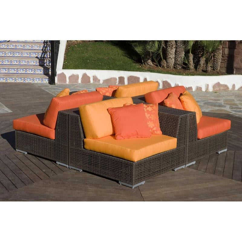 Hospitality Rattan Soho 4 piece Sectional Set 4 PC SET-903-S4 - BetterPatio.com