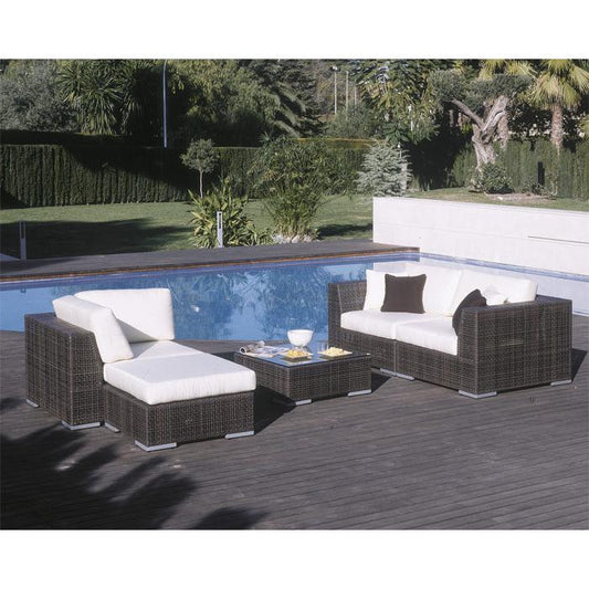 Hospitality Rattan Soho 5 piece Sectional Sofa 5 PC SET-903-S3 - BetterPatio.com