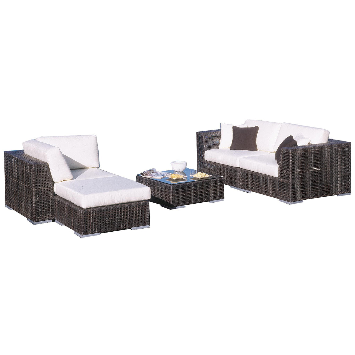 Hospitality Rattan Soho 5 piece Sectional Sofa 5 PC SET-903-S3 - BetterPatio.com
