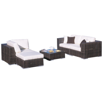Hospitality Rattan Soho 5 piece Sectional Sofa 5 PC SET-903-S3 - BetterPatio.com
