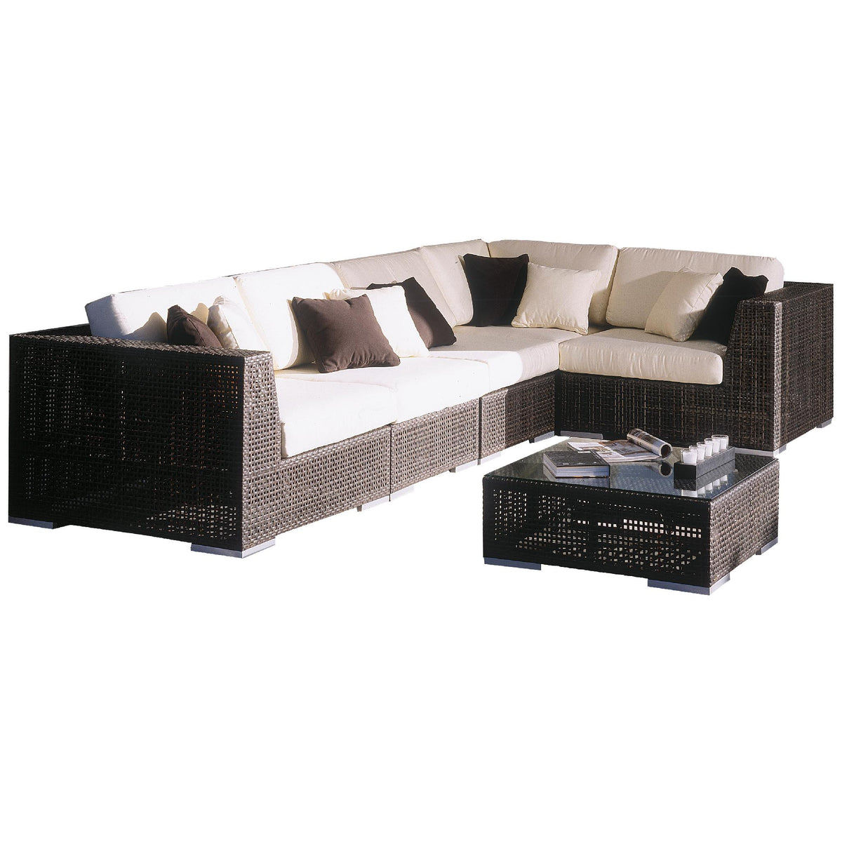 Hospitality Rattan Soho 6 piece Sectional Sofa 6 PC SET-903-S2 - BetterPatio.com