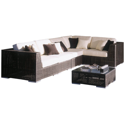 Hospitality Rattan Soho 6 piece Sectional Sofa 6 PC SET-903-S2 - BetterPatio.com