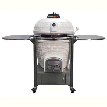 Icon Grills 900 Series 800 Sq. Inch Kamado Grill With Cabinet Cart White - CG901WHITE - BetterPatio.com