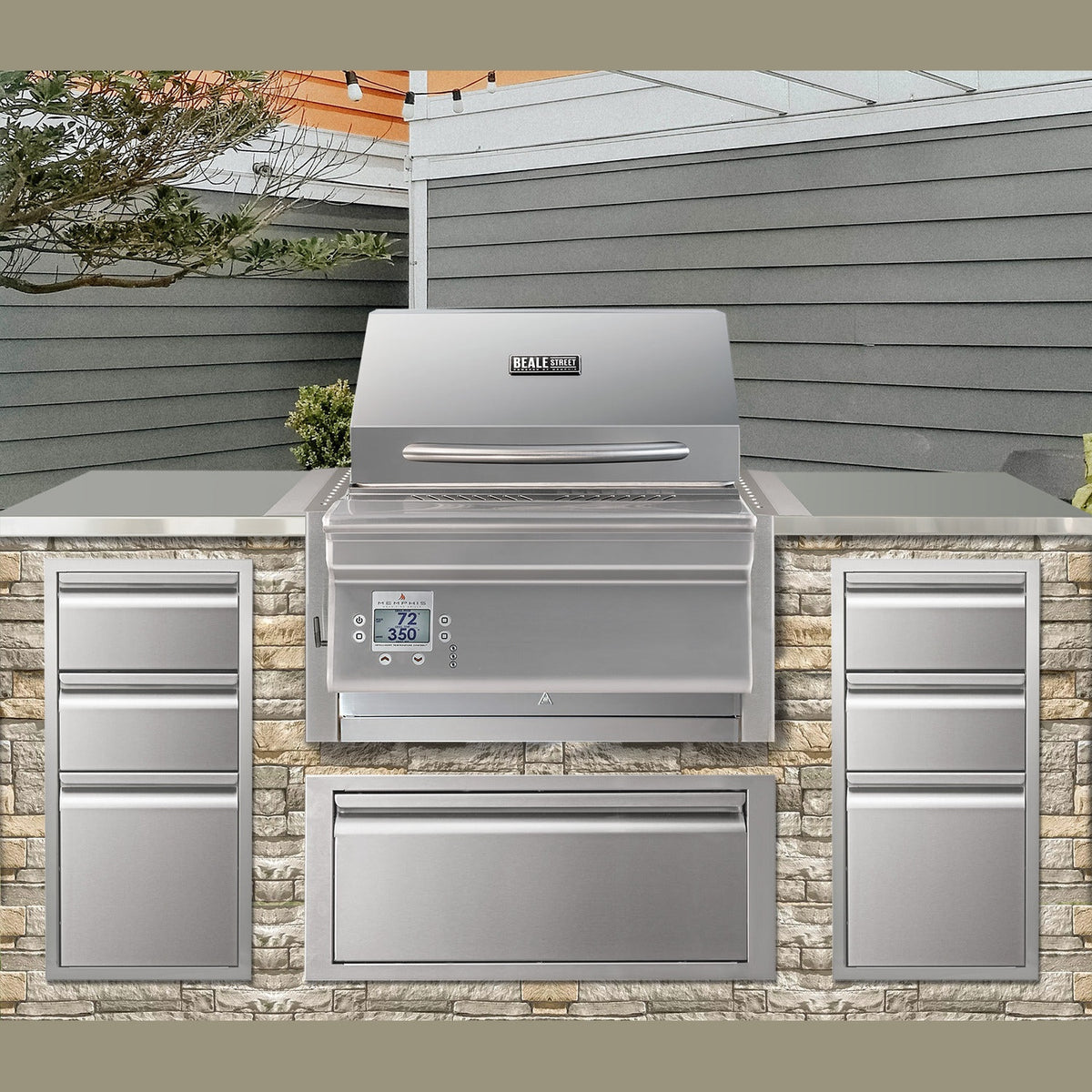Memphis Grills Beale Street 32 Inch Built in Pellet Grill with WiFi, Convection - BGBS26 - BetterPatio.com