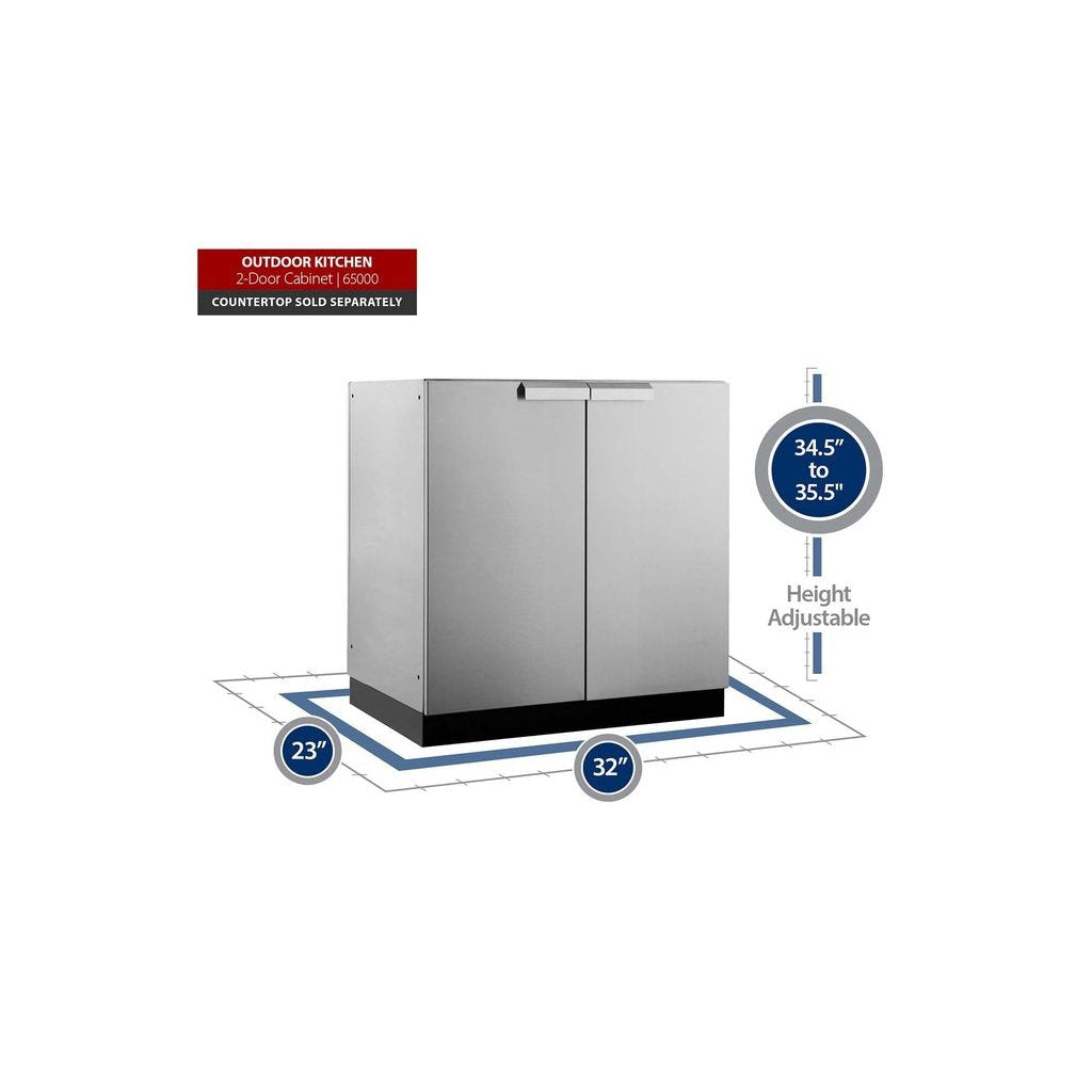 NewAge Outdoor Kitchen 2-Door Cabinet in Stainless Steel 65000 - BetterPatio.com