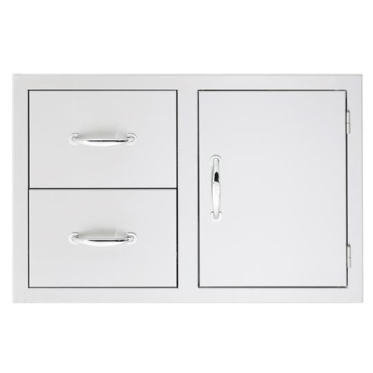 Summerset Professional Grills 33 inch 2 Drawer and Access Door Combo with Masonry Frame Return SSDC2-33M - BetterPatio.com