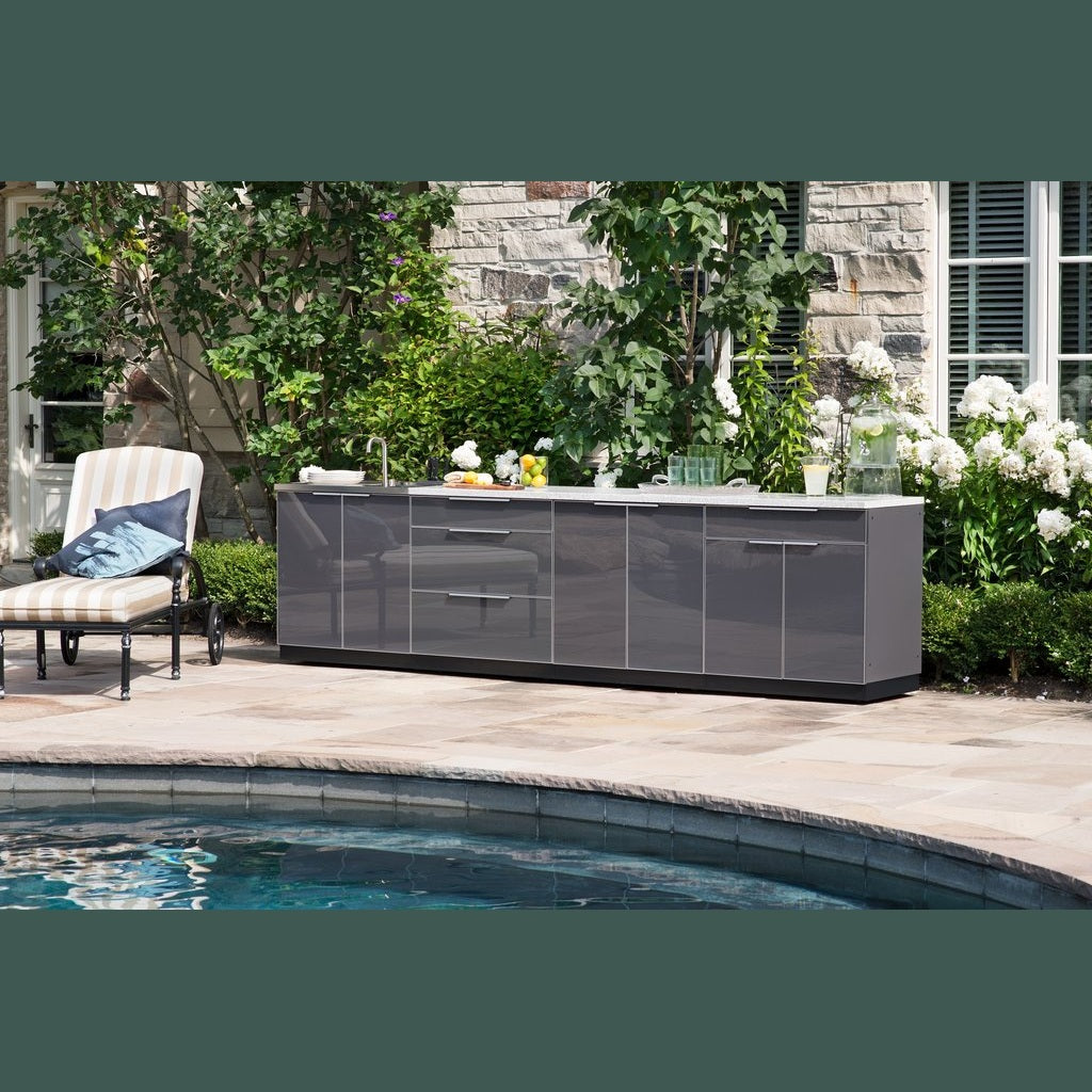 NewAge Outdoor Kitchen 6 PC Cabinet Set in Slate Gray 66250 - BetterPatio.com