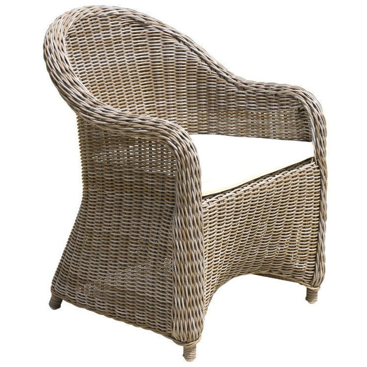 Douglas Nance Monaco Dining Armchair with White Seat Pad DN4555 - BetterPatio.com
