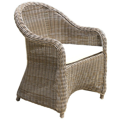 Douglas Nance Monaco Dining Armchair with White Seat Pad DN4555 - BetterPatio.com