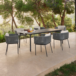 Skyline Design Boston Rectangular Dining Table with Glass