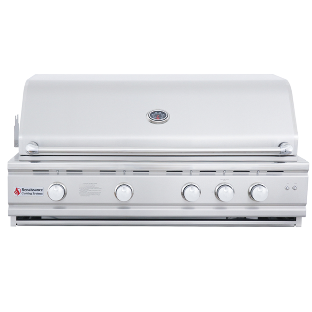 42" Cutlass Pro Grill, Blue LED W/Rear Burner, Natural Gas - BetterPatio.com