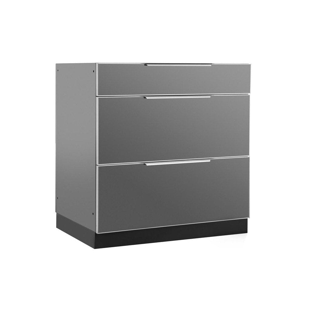 NewAge Outdoor Kitchen 3-Drawer Cabinet in Slate Gray 65202 - BetterPatio.com