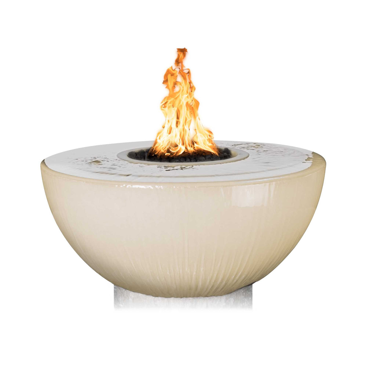 The Outdoor Plus 38" Sedona GFRC Fire &amp; Water Bowl - 360° Spill