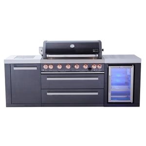 Mont Alpi 805 Black Stainless Steel Island with Fridge Cabinet - MAi805-BSSFC-NG - BetterPatio.com