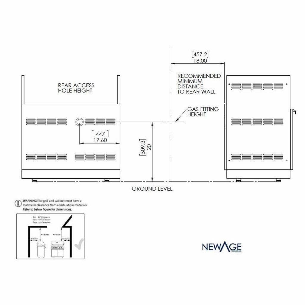NewAge Outdoor Kitchen 40 in. Insert Grill Cabinet in Slate Gray 65209 - BetterPatio.com